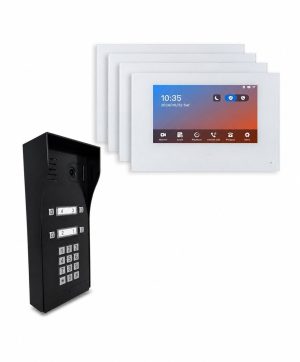 GBF PL963PM4UBL-POE IP Door Station For 4 units apartment building with 4 pcs wifi indoor monitors MR930M