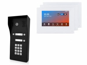 GBF PL963PM3UBL-POE IP Door Station For 3 units multifamily building with 3 pcs wifi indoor monitors MR930M